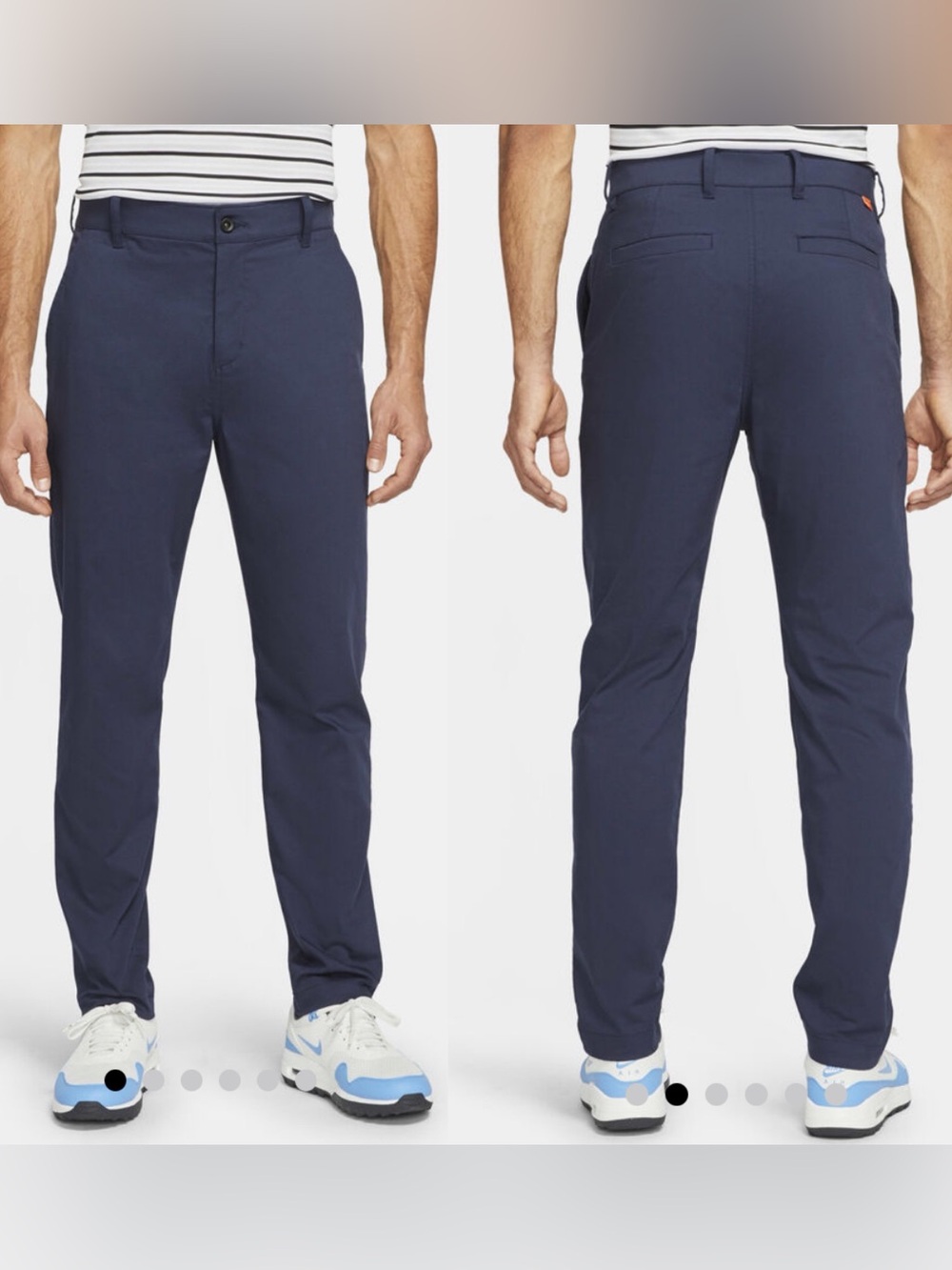 Nike Dri-FIT UV Men's Slim-Fit Golf Chino Trousers Navy Blue 33x34